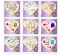 Pack of Thinking of You Heart Plaques - Create a Set of Wooden Hanging Gift Sigsn with Twine - Letterbox-Friendly Keepsakes - Thoughtful Present for Loved Ones Far Away or Going Through a Hard Time