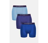 Pack of Three "Flame Blues" Stretch Trunks British Boxers Dark Blue S