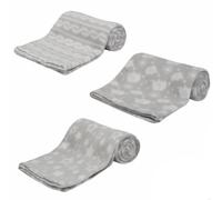 Pack Of THREE Super Soft Bubble Fleece Baby Blanket - Lightweight & Snuggly - Perfect for Prams, Cribs & Everyday Use (Grey)