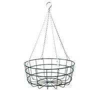 Pack of Two - 18" Heavy Duty Flat Bottomed Professional Hanging Baskets With Strong Clip On 4 Strand Chains