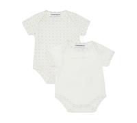 Pack of two jersey bodysuits with op-art eagles and logo - unisex - Emporio Armani - Bodies & Sets - Beige - 6 M - Kids 6 M