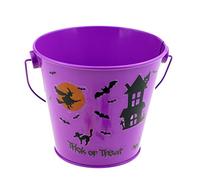 Pack of Two Metal Trick or Treat Halloween Buckets with Decorating Stickers