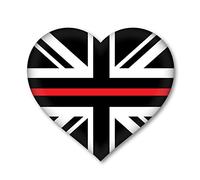 Pack of Two Thin Red Line- Fire Service Heart Union Jack, car, Van Sticker 100mm by 100mm Each