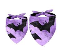 Pack of Two Translucent Light and Breathable Chiffon Yarn Pet Scarves Halloween Bat Moon Purple Size 40.6x40.6x58/53.3x53.3x76.2cm
