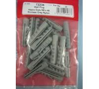 Pack of Wall Plugs, Heavy Duty M8 x40, Rimless Grey Nylon, STARPACK Hardware range, 72234