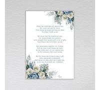 Pack of Wedding Gift Poem Money Request Cards: Dusty Blue Wedding Money Poem (Pack of 50 without Envelopes)