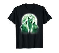 Pack Of Wolves Howling In The Moon Light Wolf Lover Art T-Shirt
