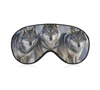 Pack of Wolves Sleep Mask Light Blocking Eye Cover Polyester Eye Mask with Elastic Strap Blindfold for Side Sleeper Sleeping Masks Face Hugging for Women Men Travel