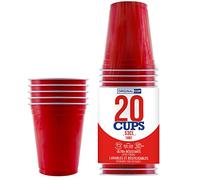 Pack of x20 Official Original Red Cups | 53cl Red American Cups | Beer Pong | Premium Quality | Reusable Plastic Cups | Hand & Machine Wash | OriginalCup®