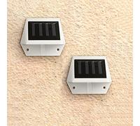 Pack Outdoor Solar, Creative White Wall Sconces, IP65 Waterproof Dustproof Porch Light, 4W LED Wall Sconce Lights for Courtyards, Gardens, Corridors