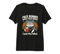 Pack Runner Wolf Cold Brew Lead The Miles Premium T-Shirt