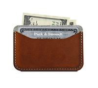 Pack & Smooch Card Holder Wallet-Keswick- 100% Merino Wool Felt, Vegetable Tanned Leather - Light Brown Handcrafted in Germany