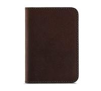 Pack & Smooch Leather Wallet Purse Vegetable Tanned Leather - Handmade in Germany, dark brown, 10,3 x 7,2 cm, Minimalist
