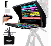 Pack Teleprompter PAD iLight PRO 14” Aluminum v15.0+Remote+App+Case+Clamp+Tech Support-Big Screen-iPad PRO/Android/Windows/Mac-Robust Professional prompter-Multicam-HD Beam splitter Glass-Made in EU