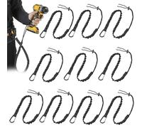 Pack Tool Lanyard with Spring Carabiner and Adjustable Loop,90-130cm Stretch Length Maximum Weight Limit 10KG 22.04lb,Tool Lanyard for Working at Height Fall Protection Scaffold Tools (10 pack)