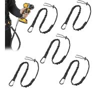 Pack Tool Lanyard with Spring Carabiner and Adjustable Loop,90-130cm Stretch Length Maximum Weight Limit 10KG 22.04lb,Tool Lanyard for Working at Height Fall Protection Scaffold Tools (5 Pack)