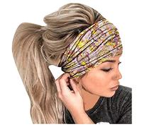 Pack Turban Headbands For Women Wide Vintage Head Wraps Knotted Cute Hair Bands Accessories Scarfs Wraps Yoga Hair Bands Fabric Elastic Headband Sport Running Head Scarves Accessories