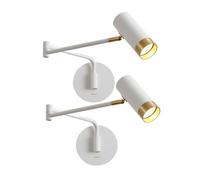 Pack Wall Sconce, Swing Arm Wall Lamp Modern Adjustable Bedside Reading Light with Switch On/Off, d Nordic Rotatable 350° Metal Wall Sconces For Bedroom Living Room