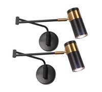 Pack Wall Sconce, Swing Arm Wall Lamp Modern Adjustable Bedside Reading Light with Switch On/Off, d Nordic Rotatable 350° Metal Wall Sconces For Bedroom Living Room
