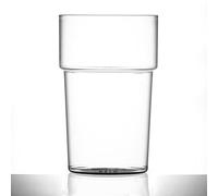 Pack X 100 ECON Rigid Reusable Stackable POLYSTYRENE Plastic Pint Glasses CE Marked to Rim