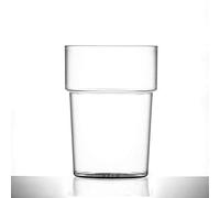 Pack X 50 ECON Rigid Reusable Stackable POLYSTYRENE Plastic Half Pint Glasses CE Marked to Rim