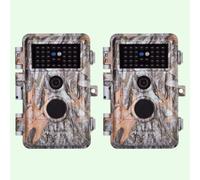 Pack x2 Caméras de Chasse Nocturne Vision 64MP HD 2304*1296P,Détection de Mouvement PIR de 70° Étanche IP66 et Fonction Time Lapse |A252 Cendre de Bois Flotté