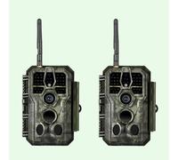 Pack x2 Caméras de Chasse WiFi Bluetooth, 64MP 1296P et Vision Nocturne,0.1S Temps de Déclenchement,No Glow LED Infrarouge et IP66 Étanche|A280W Vert Militaire Mat