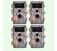Pack x4 Caméras Animaux Nocturne Vision 64MP HD1296P,Détection de Mouvement PIR de 70° Étanche IP66 et Fonction Time Lapse |A252 Cendre de Bois Flotté