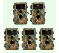 Pack x5 Caméras de Chasse Nocturne Vision 64MP HD 1296P,Détection de Mouvement PIR de 70° No Glow Invisible,Étanche IP66|A252 Vert Militaire Mat