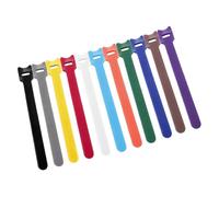 Pack Zip Ties,50pcs Releasable Cable Ties Nylon Hook Loop Wrap Zip Bundle Fastener Straps Detachable T-Type Wire Organizer(Multi-Colored,250mm)