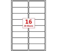 PACK4YA 16 Labels per A4 Sheet, 99.1 x 33.9 mm White Self Adhesive Printable Sticker Sticky Address Shipping Mailing Labels, Compatible with Inkjet and Laser Printers (20 Sheets)