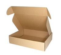 PACK4YA 330×225×72mm Small Parcel Postal Boxes Royal Mail PiP Corrugated Cardboard Boxes for Posting A4 C4 Brown Mailing Postage Shipping Boxes for Small Business Storing or Gift (5 Pieces)