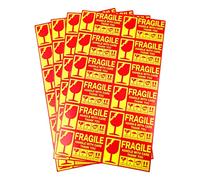 PACK4YA 480 x Fragile Stickers 50x90 mm Eye-Catching Yellow Background Packing Sticker Strong Adhesive Warning Labels Shipping Package Labels Handle with Care, Fragile Item Upward