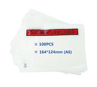 PACK4YA A6 Document Enclosed Wallets 164 x 124 mm Peel and Seal Envelopes for Invoices, Packing Lists or Notes, Self Seal Packaging Packing Shipping Postage Pouches Bags (Pack of 100)