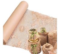 Pack8 Honeycomb Paper Wrap Brown 100m x 30cm (12") - Eco-Friendly Protective Packing Paper, Recyclable Bubble Wrap Alternative for Shipping, Moving & Fragile Items