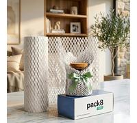 Pack8 Honeycomb Paper Wrap White 100m x 30cm (12") - Eco-Friendly Protective Packing Paper, Recyclable Bubble Wrap Alternative for Shipping, Moving & Fragile Items