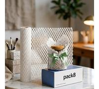 Pack8 Honeycomb Sustainable Paper Packaging Roll (10m x 12") | Eco-Friendly White paper bubble wrap cushioning for Fragile Items,Moving,Shipping, Gifting | Expandable upto 40-50%, Pack of 1