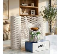 Pack8 Sustainable Honeycomb Paper Bubble Wrap Roll - 100m x 30cm (12"), 80 GSM White Packaging Wrap for Cushioning, Packing, Shipping & Moving Fragile Items | Expands 40-50%