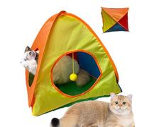 Packable Pop Up Pet Tent, Foldable Kitten Exercise Enclosure, Breathable Travel Shelter With Zipper Door, Lightweight & Colorful Design, Multi-Color For Garden Lawn Balcony Indoor Living Room