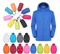 packable rain jacket women,Waterproof Jacket Lightweight Rain Coats Packable Full Zip Hooded Jackets Windbreaker Ladies Travel Raincoat Utility Softshell Breathable Outdoor Running Walking Outerwear