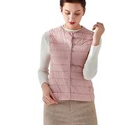 Packable Ultralight Down Gilet Ladies Puffer Gilet Women Ladies Quilted Gilet Waistcoats Sleeveless Jacket Body Warmer Down Vest for Women Plus Size Womens Down Bubble Puffa Gilet Bodywarmer Pink M