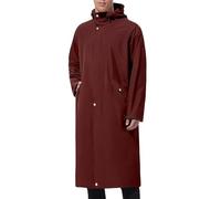 Packable Waterproof Jacket Mens Long Raincoats for Men Pack Away Hooded Rain Jackets Baggy Water Resistant Windbreaker Windproof Showerproof Coat with Hood Fishing Clothes Tall