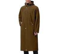 Packable Waterproof Jacket Mens Long Raincoats for Men Pack Away Hooded Rain Jackets Baggy Water Resistant Windbreaker Windproof Showerproof Coat with Hood Fishing Clothes Tall