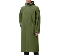 Packable Waterproof Jacket Mens Long Raincoats for Men Pack Away Hooded Rain Jackets Baggy Water Resistant Windbreaker Windproof Showerproof Coat with Hood Fishing Clothes Tall