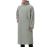Packable Waterproof Jacket Mens Long Raincoats for Men Pack Away Hooded Rain Jackets Baggy Water Resistant Windbreaker Windproof Showerproof Coat with Hood Fishing Clothes Tall