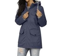 Packable Waterproof Jacket Womens Long Windbreaker Ladies Softshell Rain Jacket Outdoor Windproof Raincoat Running Golf Cycling Packable Jacket with Hood Breathable Sports Overcoat