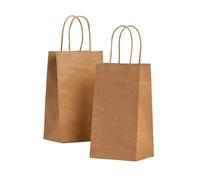 Package Bottle Gift Bag, Recyclable Kraft Paper Wine Bottle Gift Bags With Handles Multicolor Pack Of 10 Or 20 pcs(Brown,20PCS)