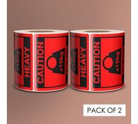 Package Caution Heavy Parcel Sticker Over 15kg 80x80mm 500 Shipping Labels Per Rolls Warning Labels Self Adhesive Bright Red Parcel Stickers 2 Rolls 1000 Sticker