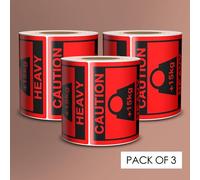Package Caution Heavy Parcel Sticker Over 15kg 80x80mm 500 Shipping Labels Rolls Warning Labels Self Adhesive Bright Red Parcel Stickers 3 Roll 1500 Sticker