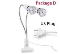 (Package D US plug) 28 LED Bulb Full spectrum Plant Grow Light lamp Dual Head plants flowers growing lights Indoor Hydroponic greenhouse grow tent